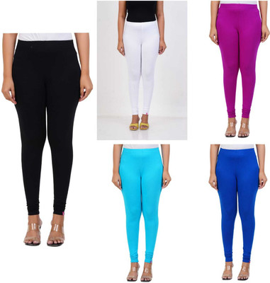 Lovely Bliss Churidar  Western Wear Legging(Black, White, Purple, Light Blue, Dark Blue, Solid)