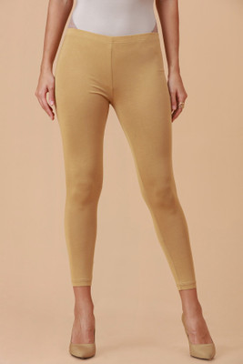 soch Ankle Length Ethnic Wear Legging(Gold, Solid)