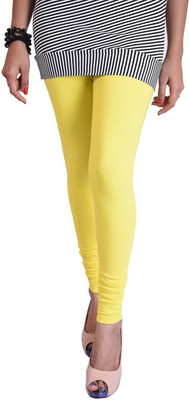 Goldking Churidar  Ethnic Wear Legging(Yellow, Solid)