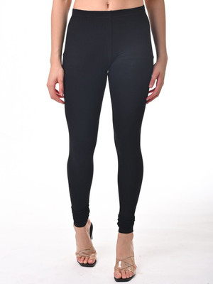 FLY BIRDS Churidar Length Western Wear Legging(Black, Solid)