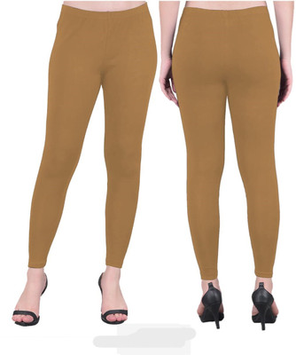 exii Ankle Length Ethnic Wear Legging(Yellow, Solid)