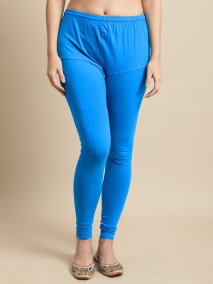 KEX Churidar  Western Wear Legging(Blue, Solid)