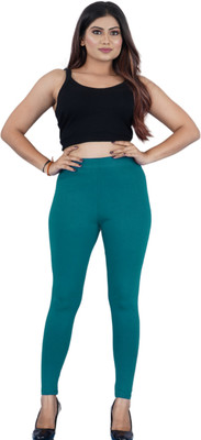 Scomfort Ankle Length Western Wear Legging(Blue, Solid)