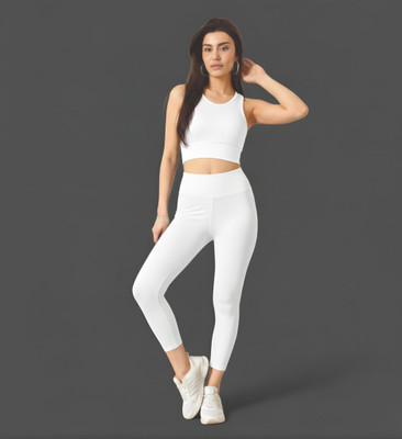 PickALook Ankle Length Western Wear Legging(White, Solid)