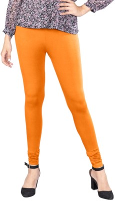 INDIAN FLOWER Churidar Length Ethnic Wear Legging(Orange, Solid)