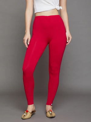 JEEVU DESIGN Ankle Length  Ethnic Wear Legging(Red, Solid)
