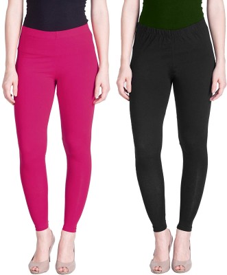 Lyra Ankle Length  Ethnic Wear Legging(Black, Pink, Solid)