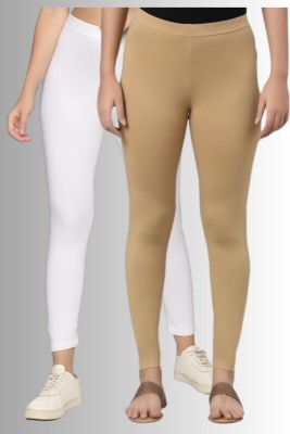 chobi star Ankle Length Ethnic Wear Legging(White, Beige, Solid)