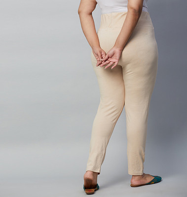 Big Hello Ankle Length Ethnic Wear Legging(Beige, Solid)