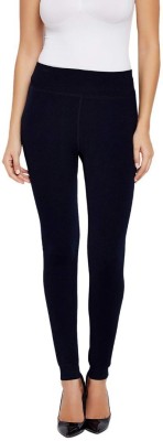 Wave Fashion Ankle Length Western Wear Legging(Dark Blue, Solid)