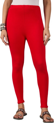 DIMPY GARMENTS Ankle Length Western Wear Legging(Red, Solid)