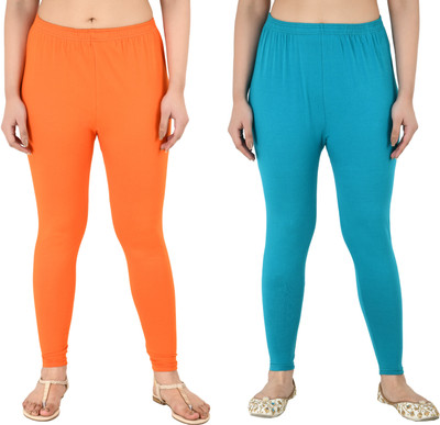 Samiksha Fashion Western Wear Legging(Orange, Solid)