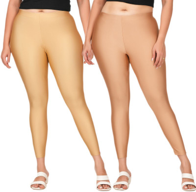 LoveiT Ankle Length Western Wear Legging(Gold, Brown, Solid)
