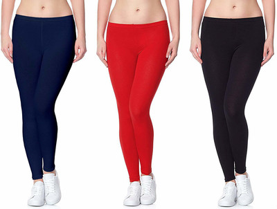 SwaNit Ankle Length  Western Wear Legging(Dark Blue, Red, Black, Solid)