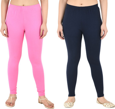 Samiksha Fashion Western Wear Legging(Pink, Blue, Solid)