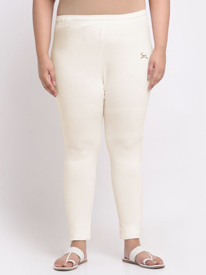 Trend Level Ankle Length Western Wear Legging(White, Solid)