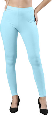 femmora Ankle Length Ethnic Wear Legging(Light Blue, Solid)
