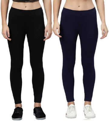 ZAYANQA Ankle Length Western Wear Legging(Black, Dark Blue, Solid)