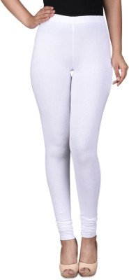 Galaxi Churidar Length Western Wear Legging(White, Solid)