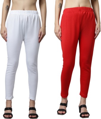 legitlooks Ankle Length  Western Wear Legging(White, Red, Solid)