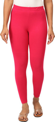 i TEX Ankle Length  Western Wear Legging(Pink, Solid)