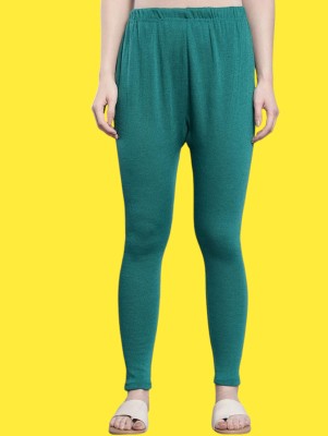 ANAY Ankle Length Winter Wear Legging(Light Green, Solid)