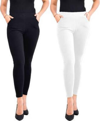 aksa Ankle Length Western Wear Legging(Multicolor, Solid)