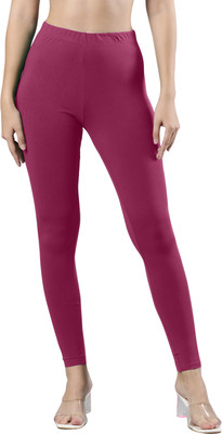 femmora Ankle Length Ethnic Wear Legging(Pink, Solid)
