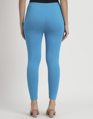 thread plus Ankle Length  Ethnic Wear Legging(Light Blue, Solid)
