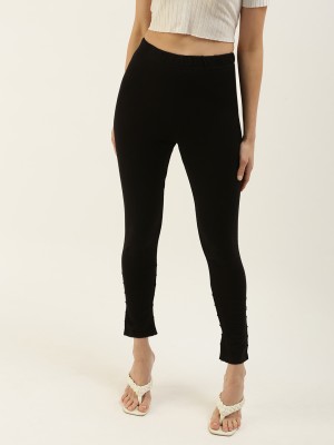 De Moza Ankle Length  Western Wear Legging(Black, Solid)