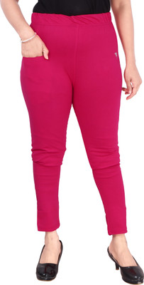 DKD Ankle Length Western Wear Legging(Pink, Solid)