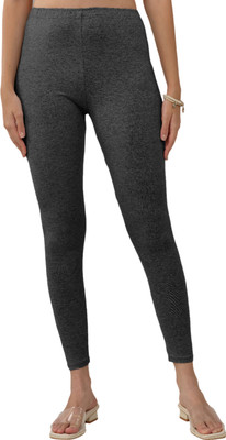 Lyra Ankle Length  Western Wear Legging(Grey, Solid)