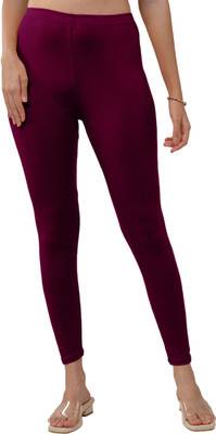 Lyra Ankle Length  Ethnic Wear Legging(Purple, Solid)
