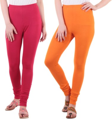 DIAZ Ankle Length Ethnic Wear Legging(Pink, Orange, Solid)