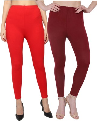 KEXCART Ankle Length  Ethnic Wear Legging(Red, Solid)