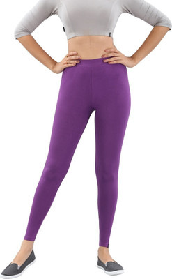 TWIN BIRDS Ankle Length Western Wear Legging(Purple, Solid)