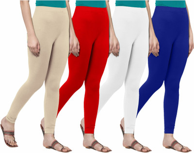 F A T A H Churidar  Ethnic Wear Legging(Red, Solid)