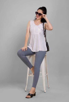Esha Ankle Length  Ethnic Wear Legging(Grey, Solid)