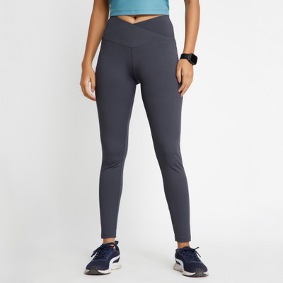 RIYU Ankle Length Western Wear Legging(Grey, Solid)