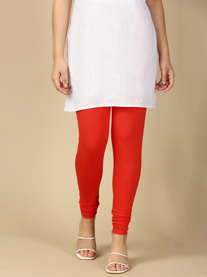 LUX cozi Churidar  Western Wear Legging(Red, Solid)