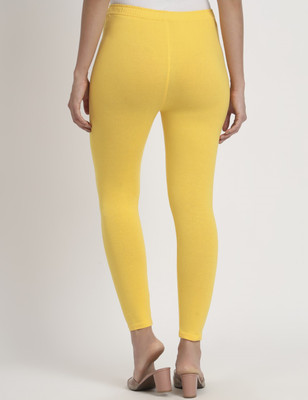 thread plus Ankle Length  Ethnic Wear Legging(Yellow, Solid)