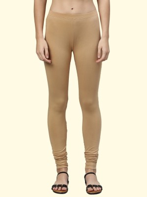 Kryptic Churidar Length Western Wear Legging(Beige, Solid)