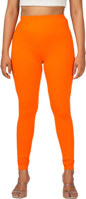 LoveiT Churidar  Western Wear Legging(Orange, Solid)