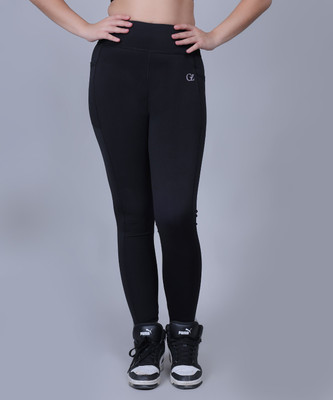 GREENZO Ankle Length Western Wear Legging(Black, Solid)