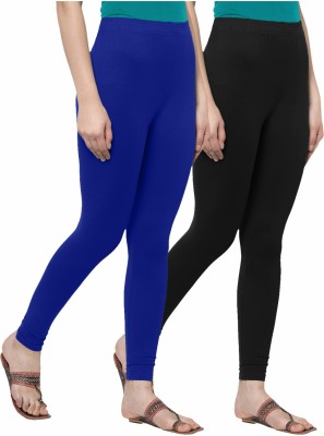 Honeylips Churidar  Ethnic Wear Legging(Dark Blue, Black, Solid)