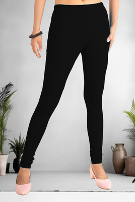 Blooms Churidar Length Ethnic Wear Legging(Black, Solid)