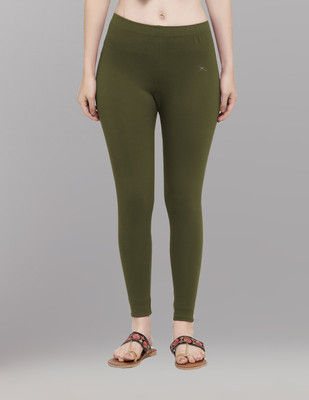 Trend Level Ankle Length  Western Wear Legging(Light Green, Solid)
