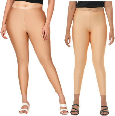 LoveiT Ankle Length Western Wear Legging(Brown, Beige, Solid)