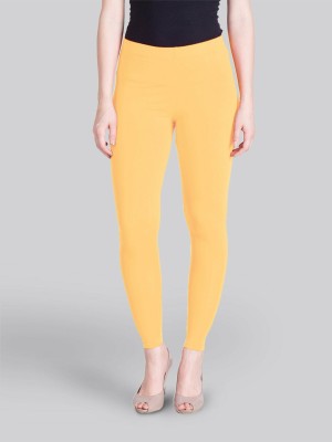 Lyra Ankle Length  Ethnic Wear Legging(Yellow, Solid)