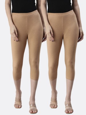 Kryptic Mid-Calf Length  Western Wear Legging(Beige, Solid)